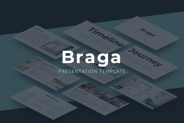 企业业务介绍创意高端PPT幻灯片演示模板 Braga – Powerpoint Template