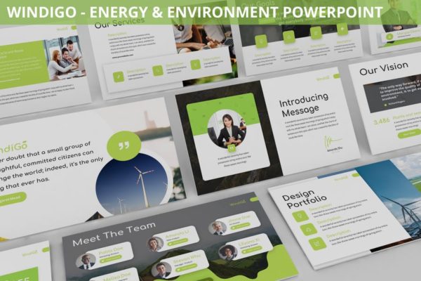 能源与环境主题高端PPT幻灯片演示模板 Windigo – Energy & Environment Powerpoint Template