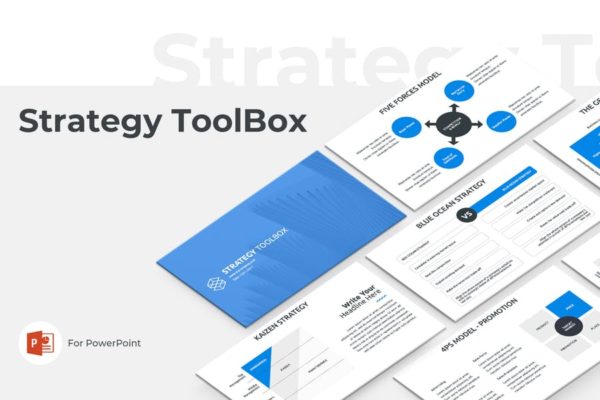 企业市场营销策略方案PowerPoint模板素材 Strategy ToolBox PowerPoint Template