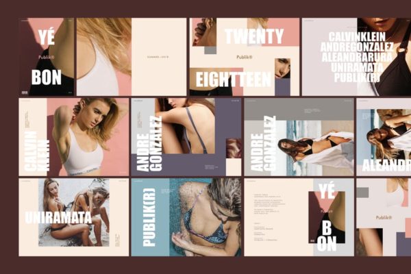 时尚产品发布会高端PPT幻灯片演示模板 YEBON Fashion lookbook Powerpoint Presentation