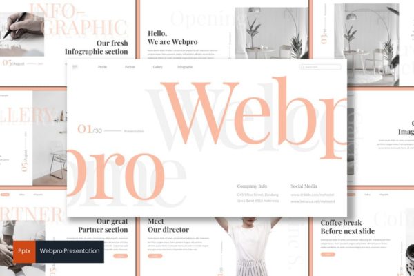 极力推荐的一款企业业务宣传高端PPT幻灯片演示模板 Webpro – Powerpoint Template