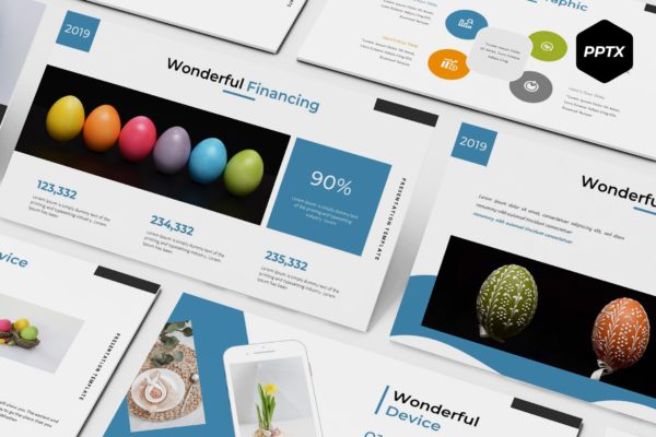 复活节手绘彩蛋主题高端PPT幻灯片演示模板 The Eastre – Powerpoint Template