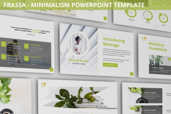 极简主义设计风格建筑/自然主题高端PPT幻灯片演示模板 Frassa – Minimalism Powerpoint Template