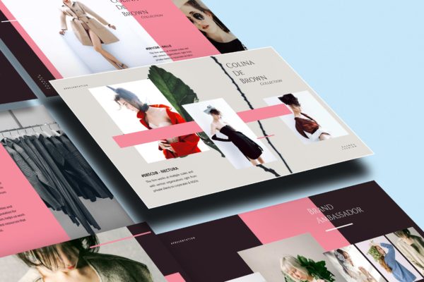 酷黑风格时尚行业适用高端PPT幻灯片演示模板素材 Daando Black Fashion Powerpoint