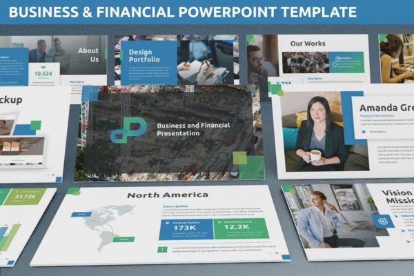 金融商务主题高端PPT幻灯片演示模板 Business & Financial Powerpoint Template