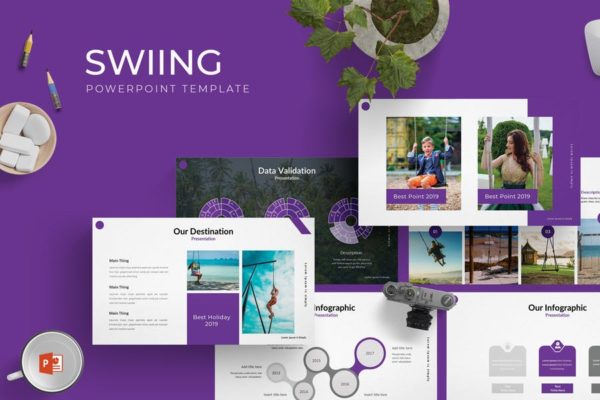 优秀成功案例展示高端PPT幻灯片演示模板 Swiing – Powerpoint Template