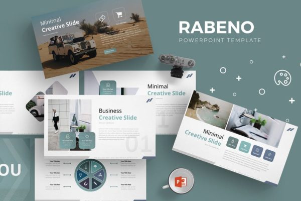 通用性企业宣讲会高端PPT幻灯片演示模板 Rabeno – Powerpoint Template