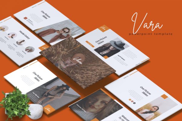 清新时尚好看的高端PPT幻灯片演示模板下载 VARA – Fashion Powerpoint Template