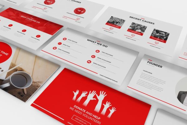 慈善机构/公益组织介绍PPT模板设计素材精选 Charity Powerpoint Template