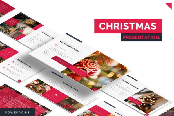 圣诞节节日主题高端PPT幻灯片演示模板下载 Christmas – Powerpoint Template