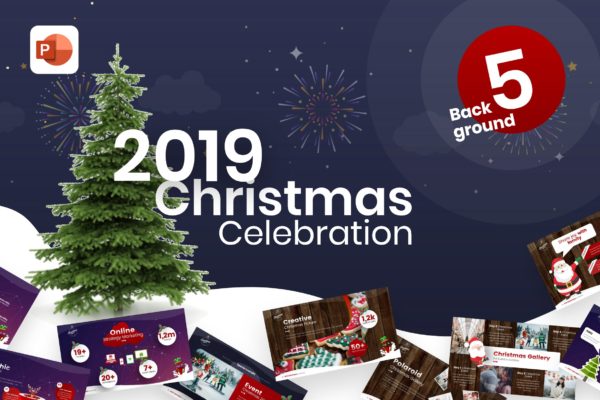 圣诞节活动策划PPT模板设计素材精选 2019 Christmas Celebration PowerPoint Template