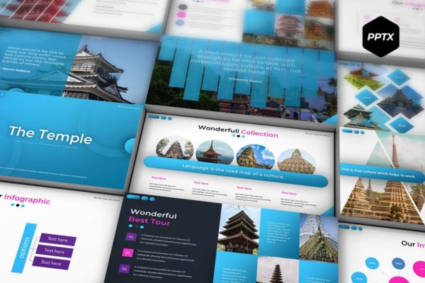 宗教研究/寺庙介绍主题高端PPT幻灯片演示模板 The Temple – Powerpoint Template