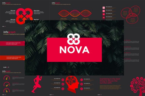 创意信息图表多图表PPT模板设计素材精选 NOVA Powerpoint Template