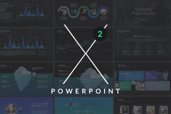 十分适合数据分析演示的多图表PPT模板设计素材精选 X Note (VOL.02) – Powerpoint Template