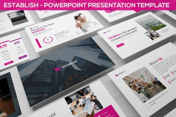 现代创意互联网企业介绍PPT模板设计素材精选 Establish – Creative Powerpoint Template