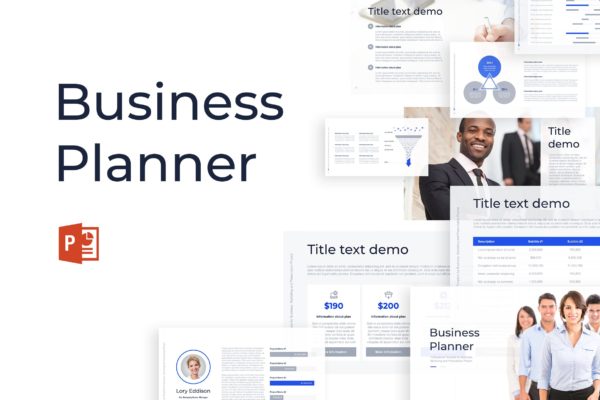 创业融资商业计划书高端PPT幻灯片演示模板 Business Planner PowerPoint Template