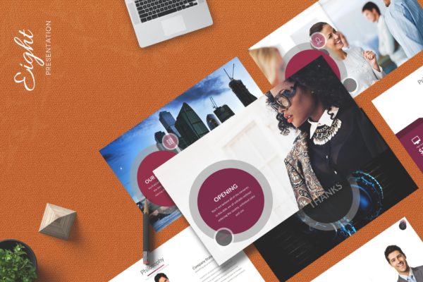 企业发展史企业介绍高端PPT幻灯片演示模板 Eight – Powerpoint Template