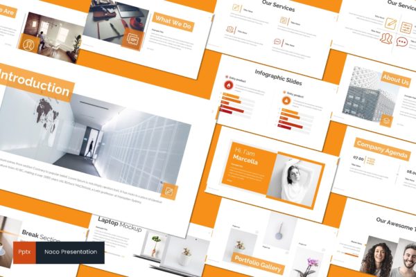 室内装饰设计公司介绍高端PPT演示模板下载 Naco – Powerpoint Template