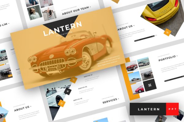 汽车介绍/汽车文化/汽车销售主题高端PPT幻灯片演示模板 Lantern – Car Dealership PowerPoint Template