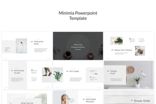 极简设计风格多图PPT模板 Minimia – Powerpoint Template