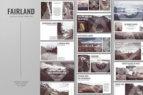 时尚高端简约多用途的几何图形Google SlideGoogle幻灯片powerpoint演示模板（pptx）