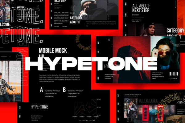 潮流服饰品牌介绍Google演示文稿高端模板精选 Hypetone – Google Slide