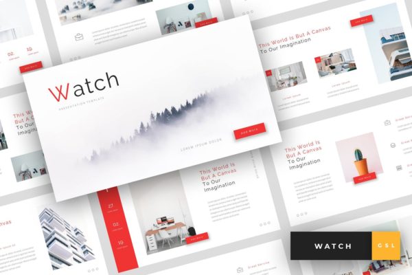 企业/工作室/个人专业创意Google演示文稿高端模板精选 Watch – Creative Google Slides Template