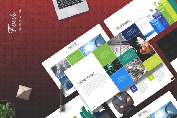 商务主题/创意项目介绍Google演示文稿高端模板精选 Four – Google Slides