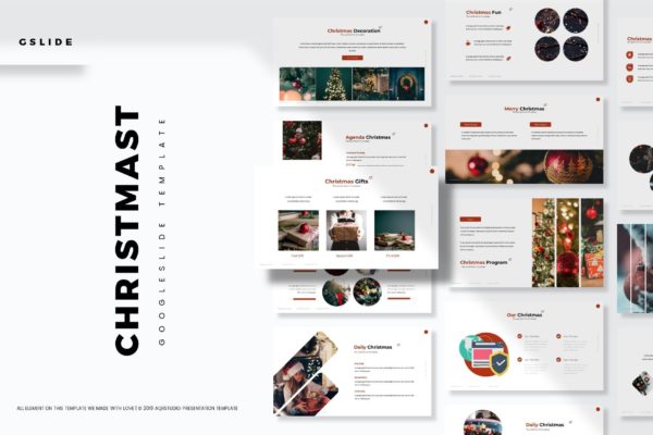企业圣诞节活动策划书Google演示文稿高端模板精选 Christmas – Google Slides Template