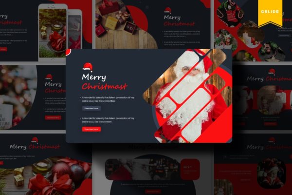 圣诞节庆祝活动主题Google演示文稿演示文稿高端模板精选 Evenue | Google Slides Template