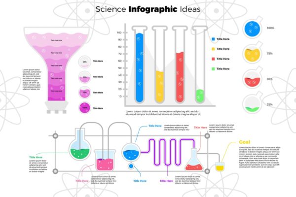 化学实验室信息图表设计模板 Laboratory  – Infographic