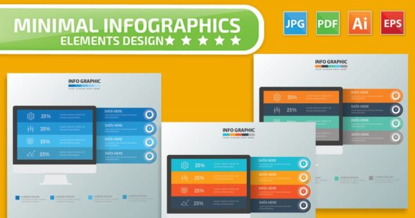 电脑数据展示信息图表模板精选