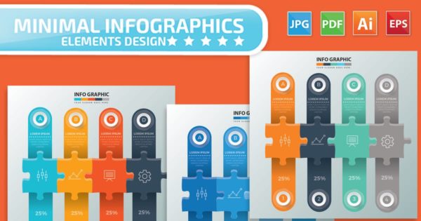 拼图元素信息图表模板精选