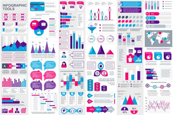 多用途数据可视化信息图表演示模板设计 Infographic Elements