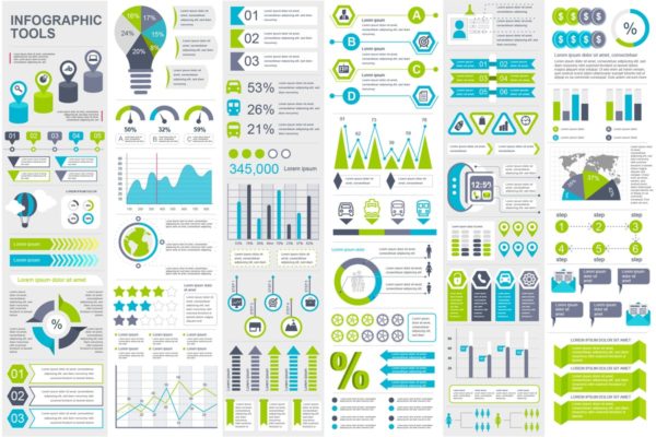 数据统计分析报告信息图表演示模板设计 Infographic Elements