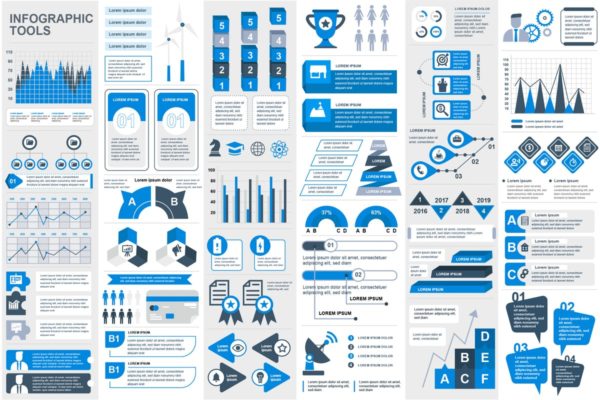 经典实用数据信息资料信息图表设计模板 Infographic Elements