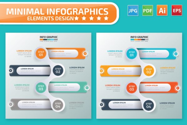 信息图表步骤图形设计矢量素材 Infographics Design