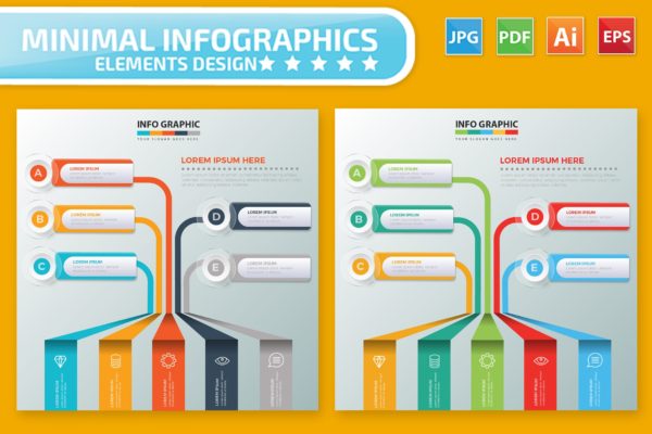 流程步骤树状图形信息图表模板精选 Infographic Elements