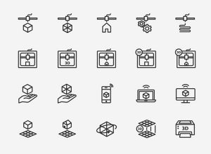 3D打印相关功能高清实用图标精选[Ai]