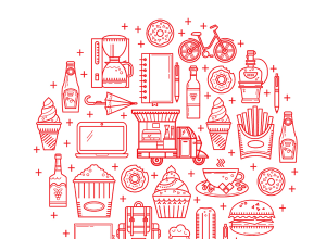 餐饮卡车相关图标系列套装精选打包下载[Ai]