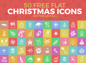 50个手绘风格的圣诞节高清实用图标精选[For Ai]