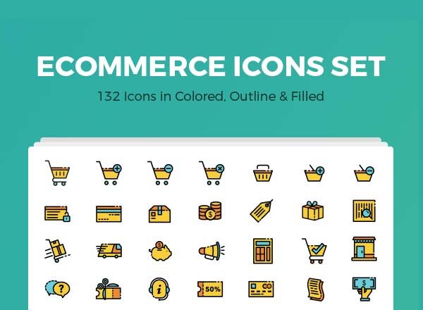 一套精美的电商&金融图标系列套装精选[Ai]