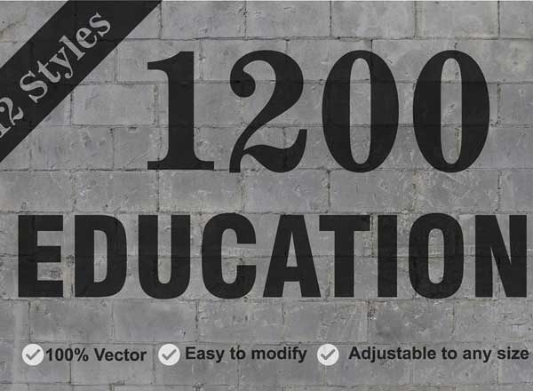 1200枚教育主题系列图标精选 Educational 1200 Icons Bundle Pack
