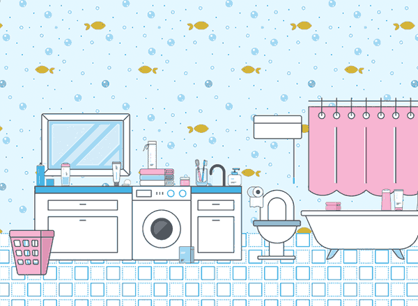 洗漱间场景图标系列套装精选[EPS]