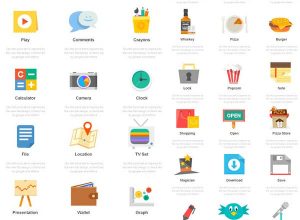 一套完美的扁平化高清实用图标精选［PSD、矢量］