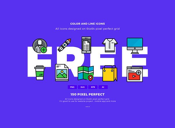 150个卡通花式图标 150 Free Fancy Icons [AI, EPS, PNG, SVG]