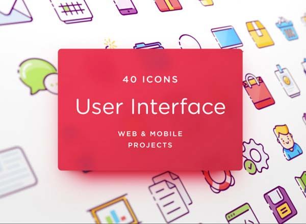 蚂蚁素材下午茶：一套精美的彩色微立体图标系列套装精选[FOR移动端，网页,Ai,PSD]