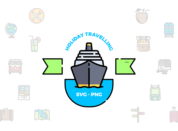 夏日旅游主题矢量系列图标合集精选 Free Download: Holiday Icons [SVG,PNG]