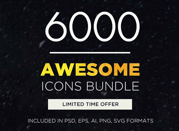 6000+枚完美的扁平化多彩图标系列套装精选[Ai]