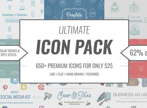 660枚实用矢量图标素材 Ultimate Icon Pack / 660 Vector Icon